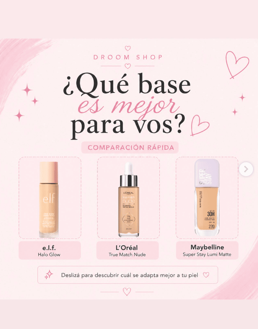 Imagen editorial de Droom Shop: Guía de bases de maquillaje de Droom Shop