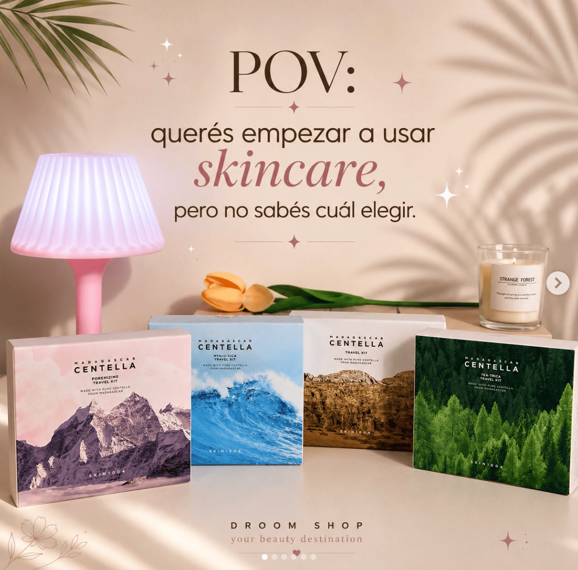 Imagen editorial de Droom Shop: Ideas para empezar tu rutina de skincare