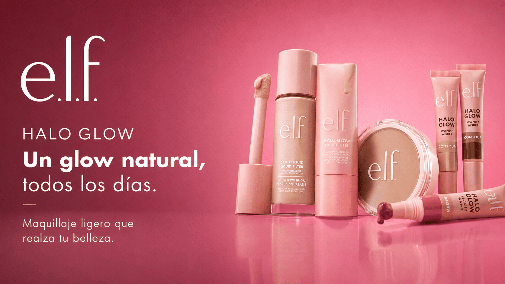 Imagen editorial de Droom Shop: Selección de maquillaje e.l.f. de Droom Shop